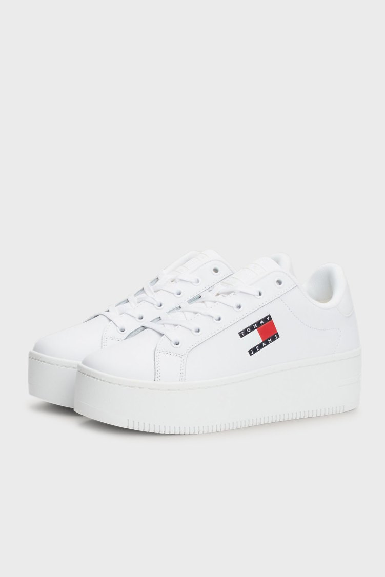 Tommy Jeans Platform Deri Sneaker Kadın Ayakkabı EN0EN02518 YBS BEYAZ - Tommy Jeans (1)