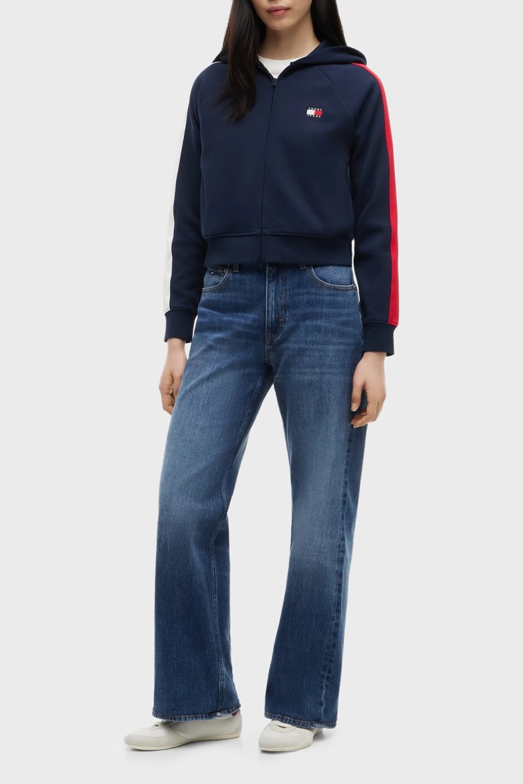Tommy Jeans Regular Fit Kapüşonlu Kadın Sweat DW0DW23146 C1G Lacivert - Tommy Jeans (1)