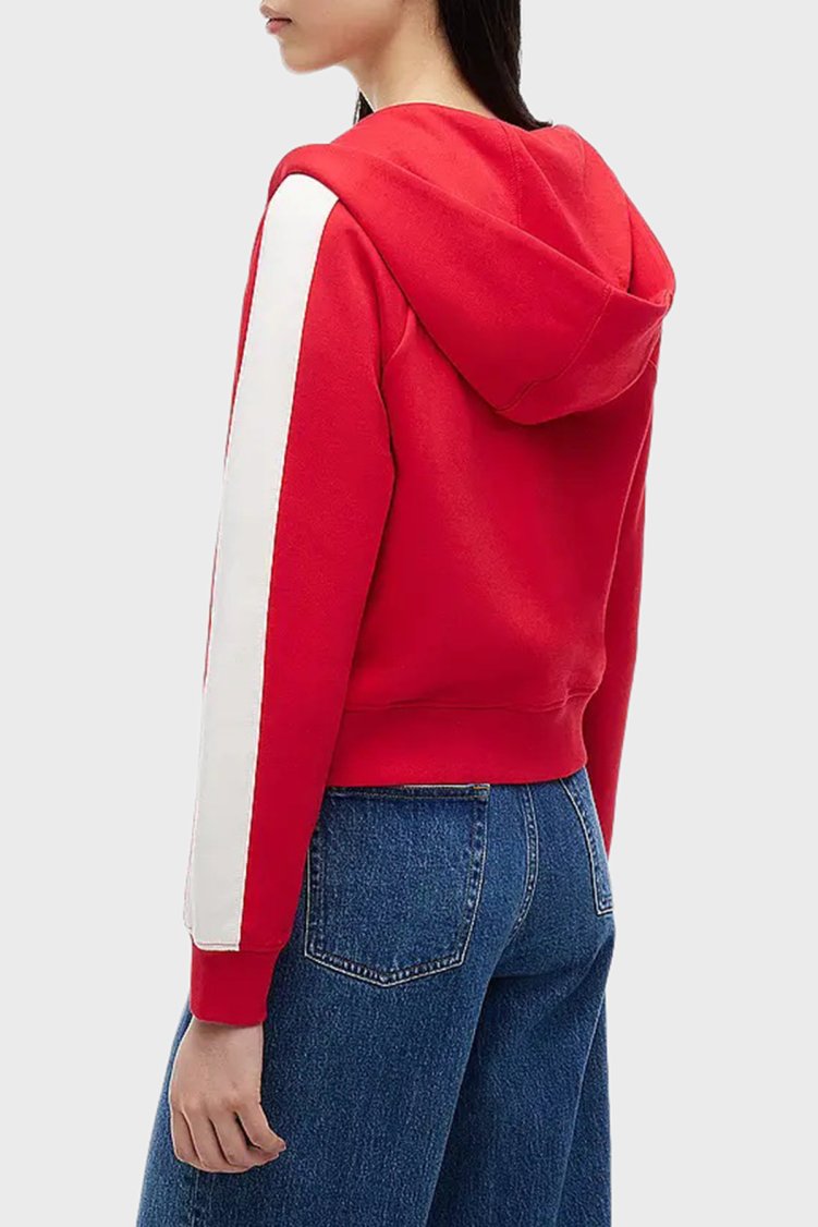 Tommy Jeans Regular Fit Kapüşonlu Kadın Sweat DW0DW23146 XK9 Kırmızı - Tommy Jeans (1)