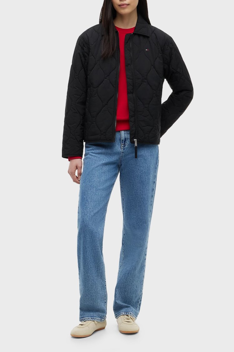 Tommy Jeans Su İtici Kapitoneli Klasik Yaka Kadın Mont DW0DW22909 BDS Siyah - Tommy Jeans (1)