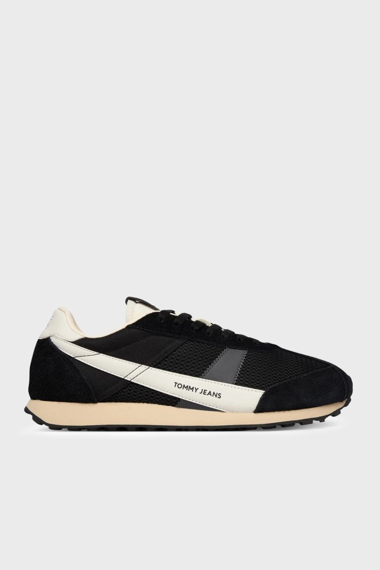 Tommy Jeans Süet Detaylı Sneaker Erkek Ayakkabı EM0EM01715 BDS SİYAH - Tommy Jeans
