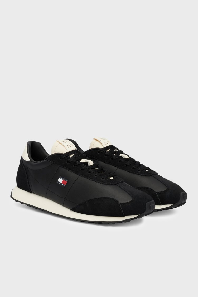 Tommy Jeans Süet Detaylı Sneaker Erkek Ayakkabı EM0EM01763 BDS Siyah - Tommy Jeans (1)