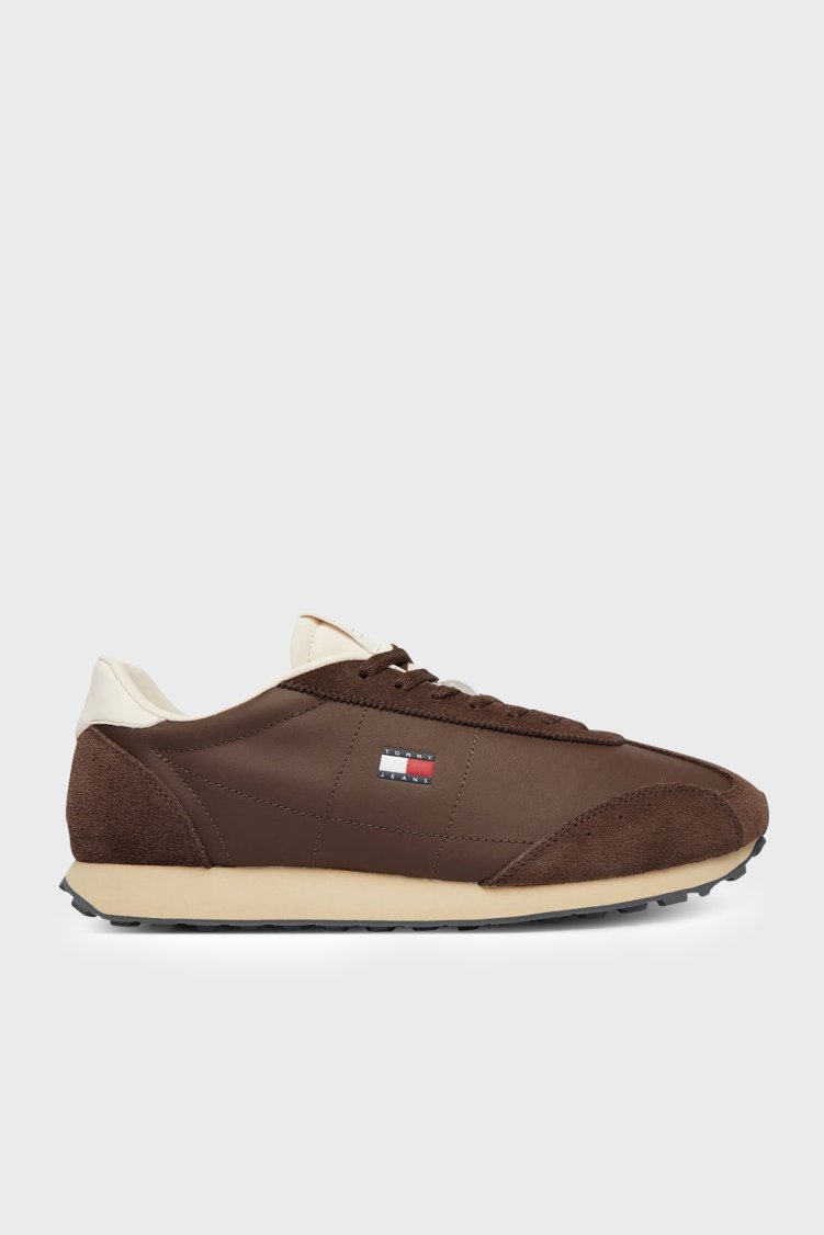Tommy Jeans Süet Detaylı Sneaker Erkek Ayakkabı EM0EM01763 GV0 Kahve - Tommy Jeans