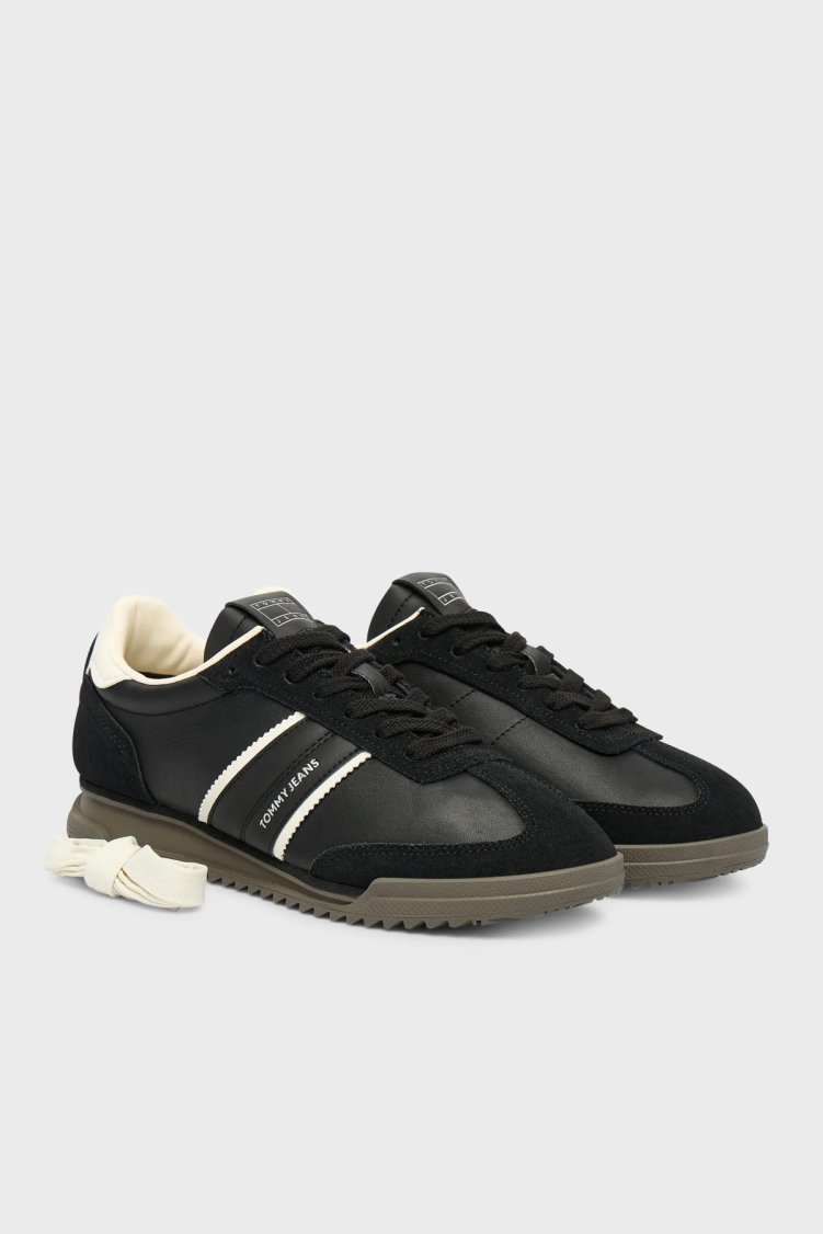 Tommy Jeans Süet Logolu Sneaker Kadın Ayakkabı EN0EN03001 BDS SİYAH - Tommy Jeans (1)