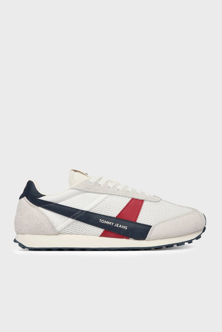 Tommy Jeans Süet Sneaker Erkek Ayakkabı EM0EM01715 0GY BEYAZ-LACİVERT - Tommy Jeans
