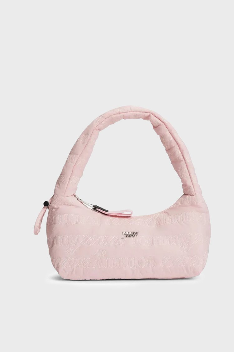 Tommy Jeans Tamamı Logolu Omuz Askılı Kadın Çanta AW0AW18467 TOP PEMBE - Tommy Jeans