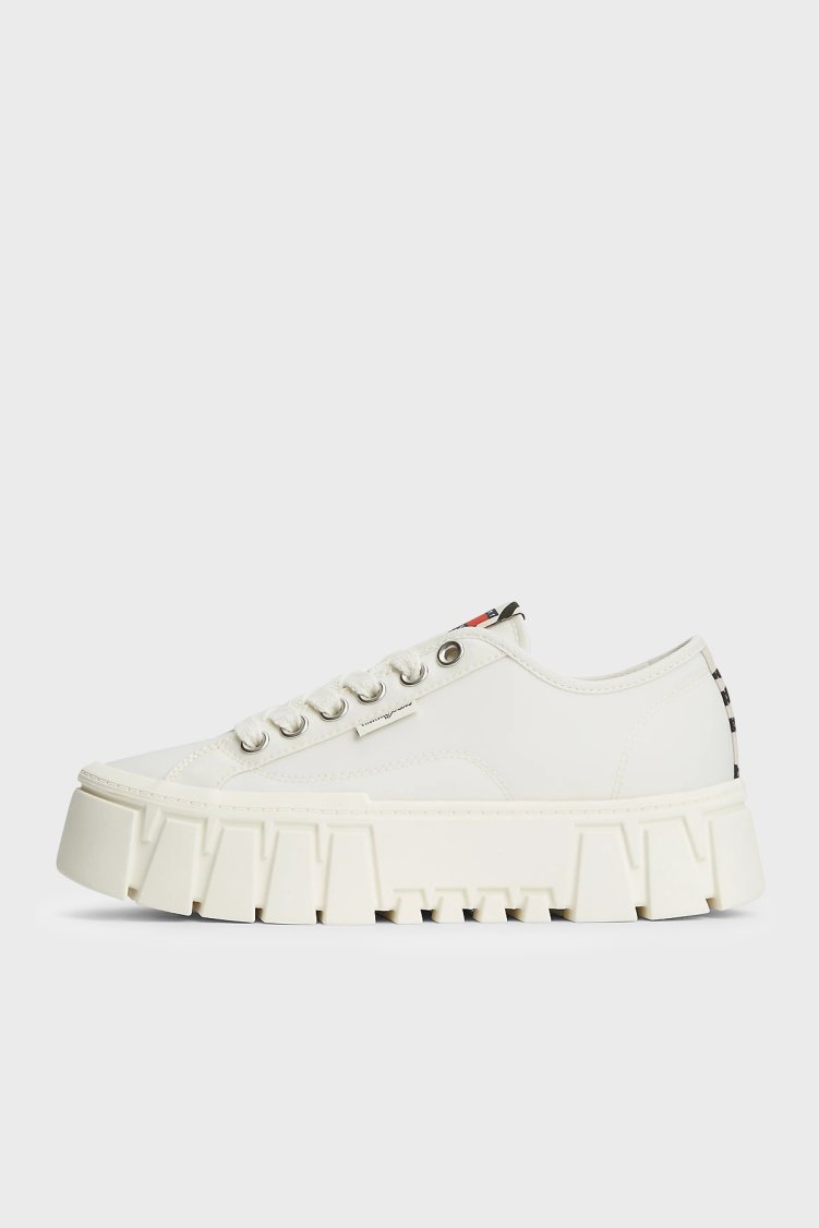 Tommy Jeans Zebra Desenli Platform Sneaker Kadın Ayakkabı EN0EN03070 YBI Beyaz - Tommy Jeans (1)