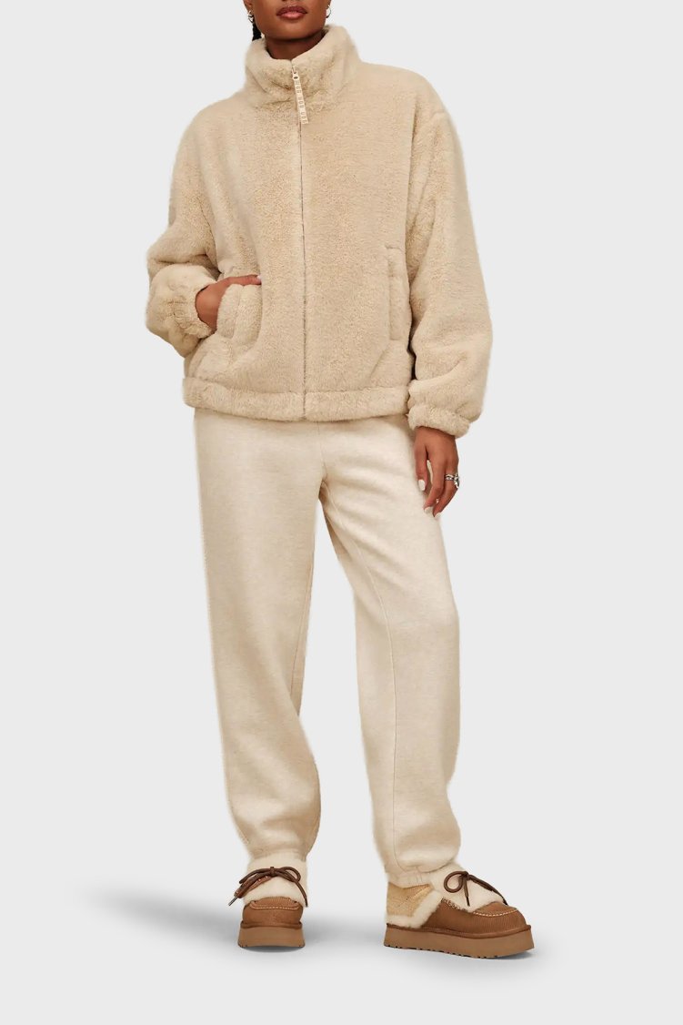 Ugg İçi Kürklü Kalın Tabanlı Süet Kadın Terlik 1180360 Taba - UGG (1)