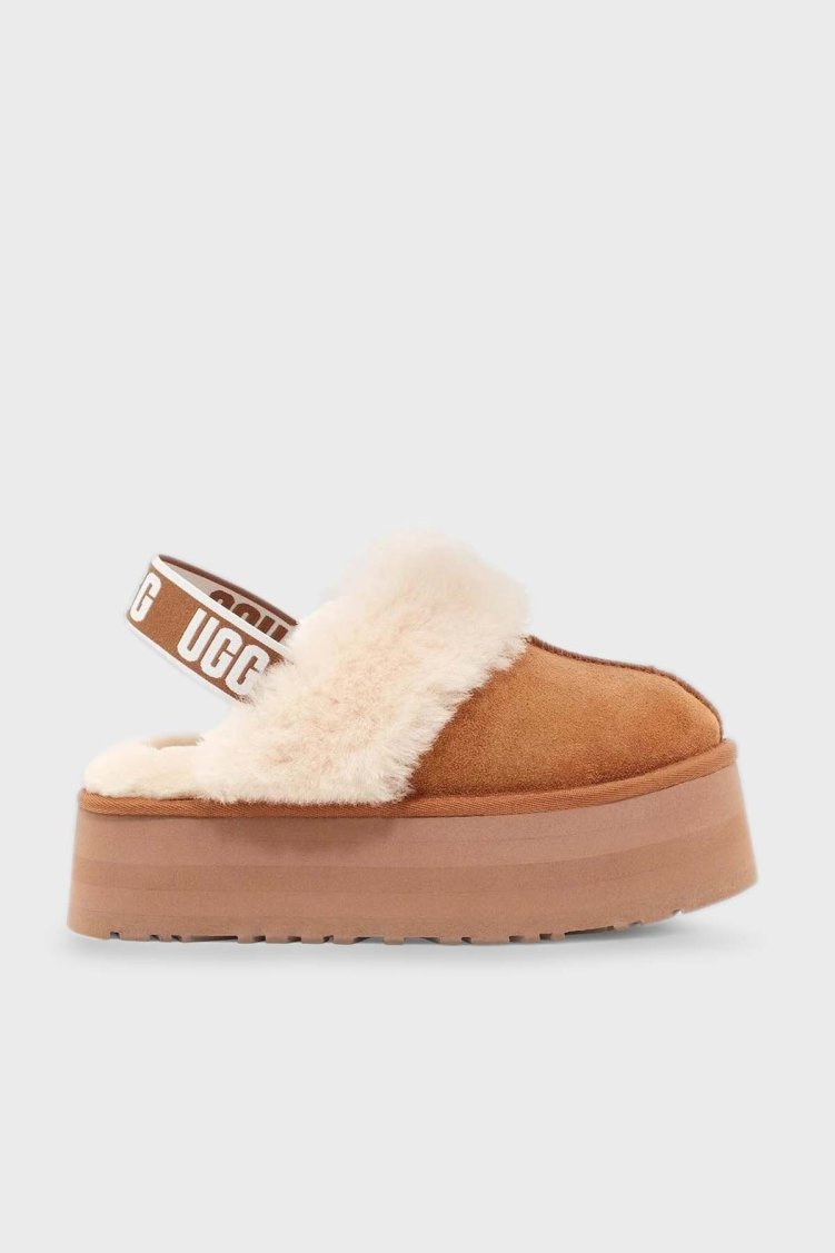 Ugg Kalın Tabanlı Kürklü Süet Bayan Terlik 1113474 TABA - Ugg