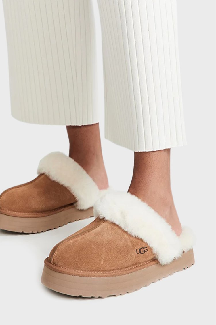 Ugg Kalın Tabanlı Kürklü Süet Kadın Terlik 1122550 TABA - Ugg (1)