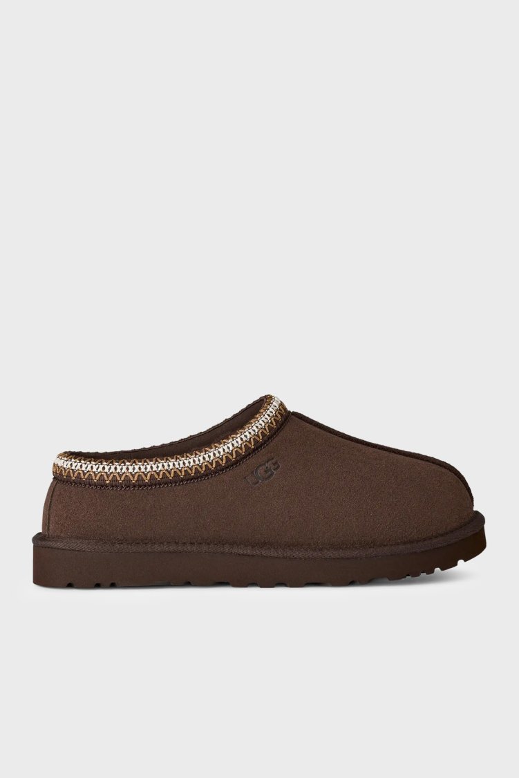 Ugg Logolu Dikiş Detaylı Süet Erkek Terlik 1174671 Koyu kahve - Ugg