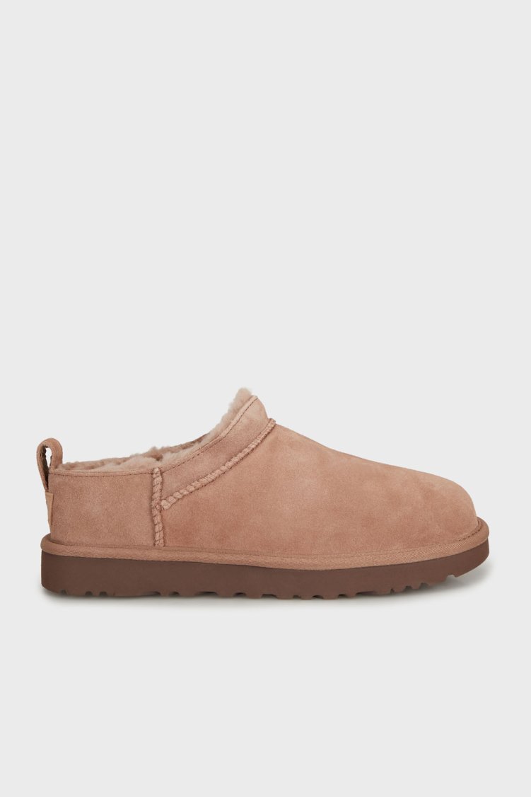 Ugg Logolu Hakiki Deri Suya Dayanıklı Kısa Bilekli Süet Kadın Bot 1173891 PUDRA - Ugg