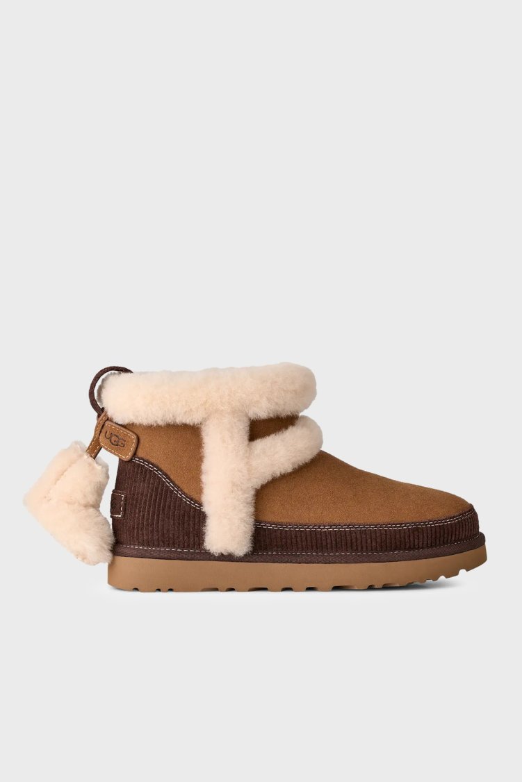 Ugg Logolu Süet Deri Kısa Kadın Bot 1180434 Taba - UGG