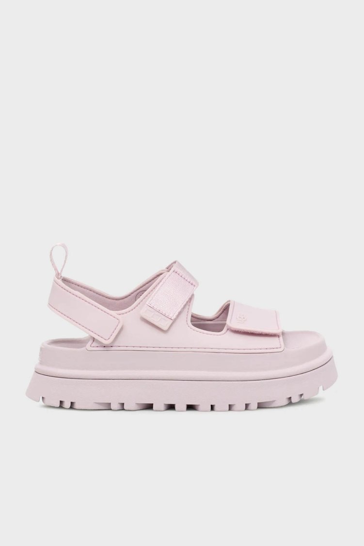 Ugg Logolu Tırtıklı Kalın Taban Cırtlı Kadın Sandalet 1152685 AÇIK PEMBE - Ugg