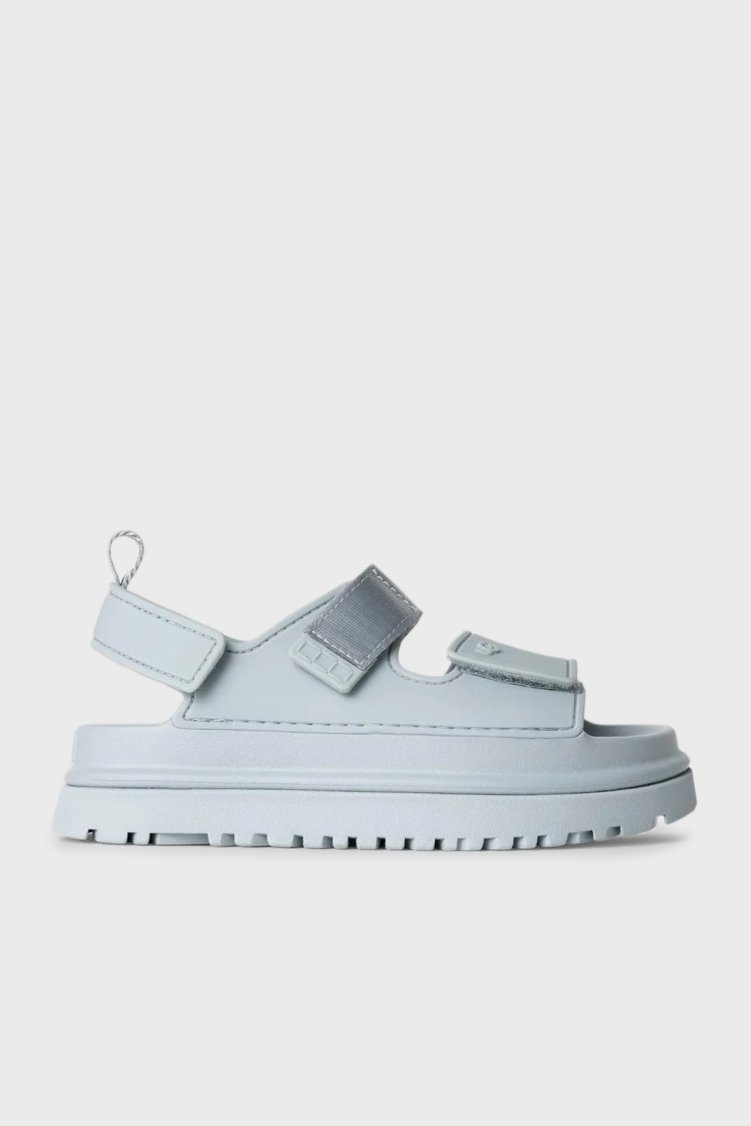 Ugg Logolu Tırtıklı Kalın Taban Cırtlı Çocuk Sandalet 1152813K AÇIK MAVİ - Ugg