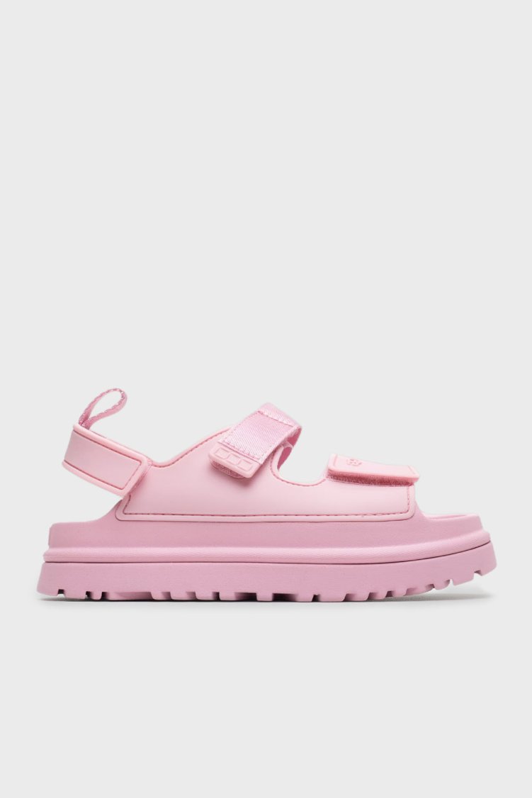 Ugg Logolu Tırtıklı Kalın Taban Cırtlı Çocuk Sandalet 1152813K PEMBE - Ugg