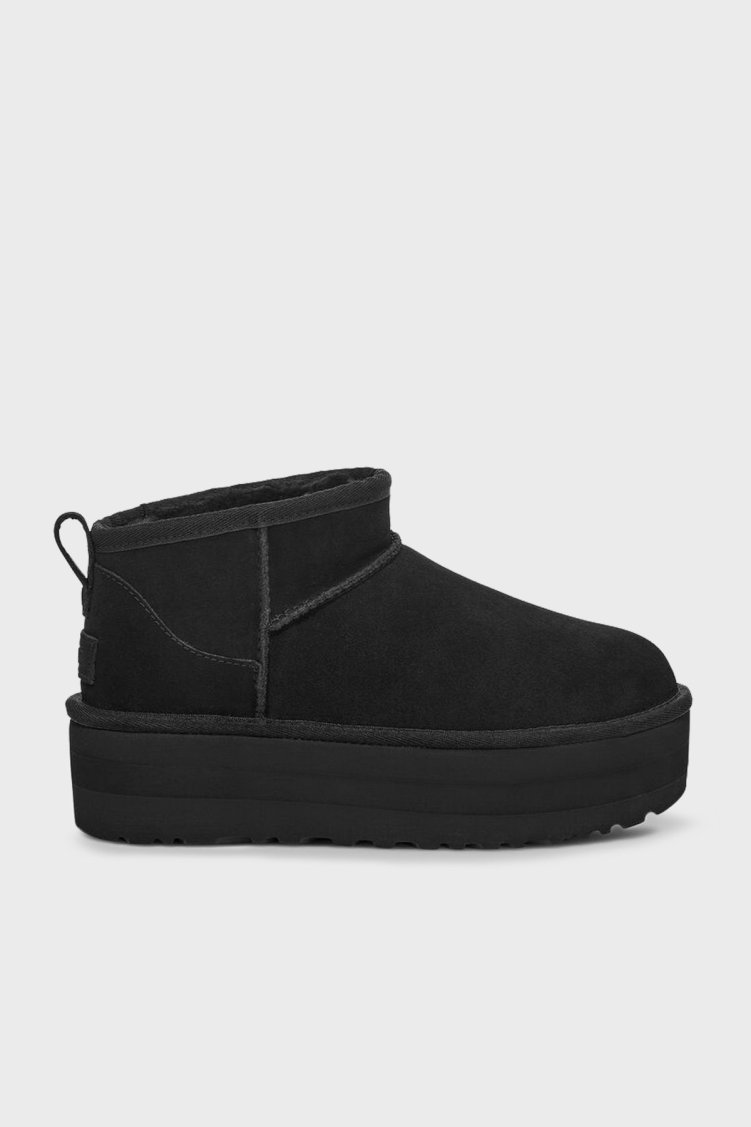Ugg W Classic Kalın Taban Hakiki Deri Mini Bayan Bot 1135092 SİYAH - UGG