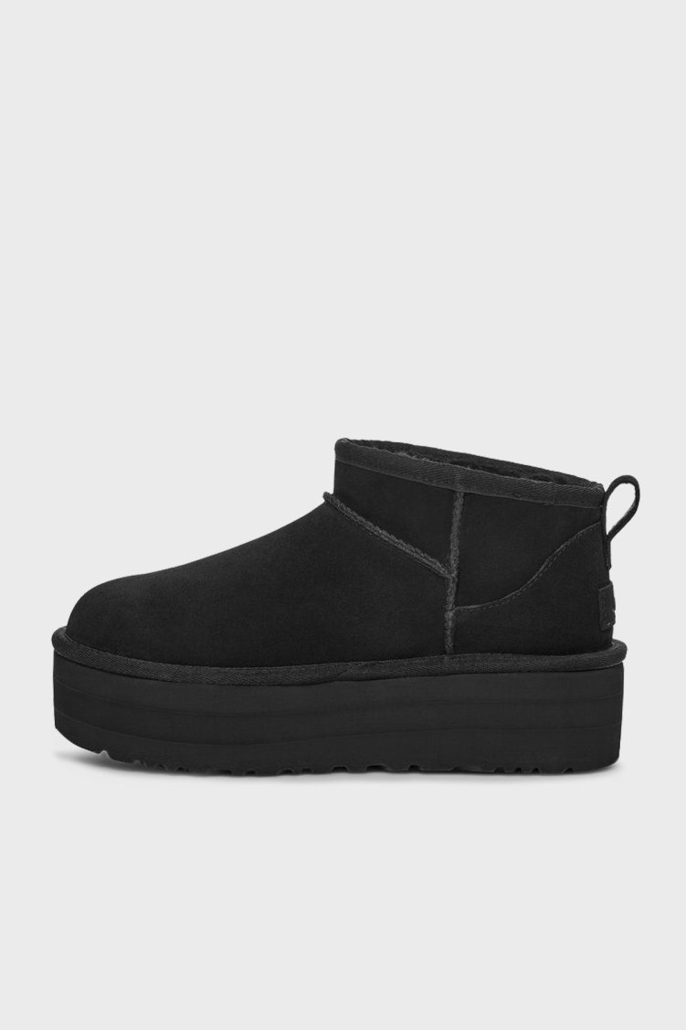 Ugg W Classic Kalın Taban Hakiki Deri Mini Bayan Bot 1135092 SİYAH - UGG (1)