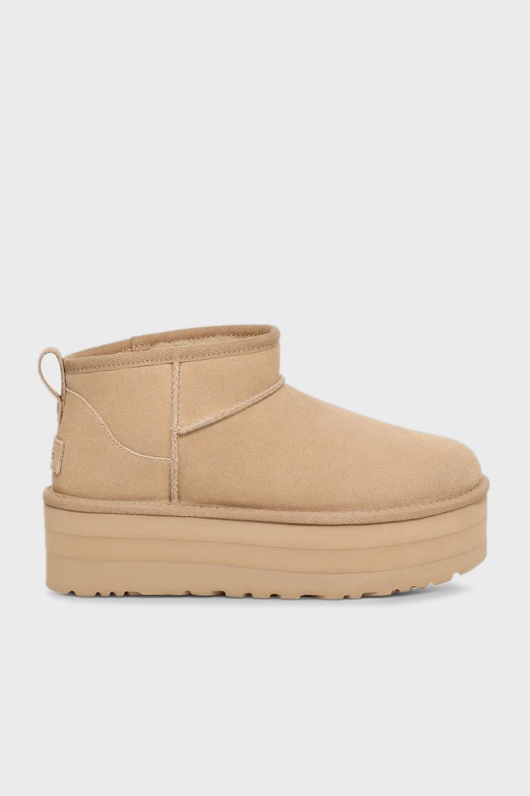Ugg W Classic Kalın Taban Hakiki Deri Mini Kadın Bot 1135092 KUM - Ugg