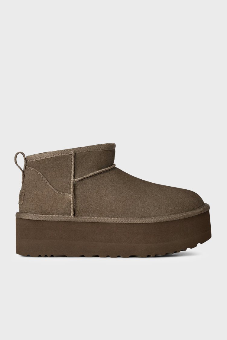 Ugg W Classic Kalın Taban Hakiki Deri Mini Kadın Bot 1135092 Toprak - UGG