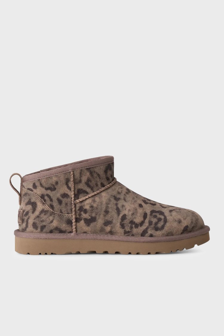 Ugg W Classic Ultra Mini Spotted Benekli Süet Kadın Bot 1180623 Leopar - UGG