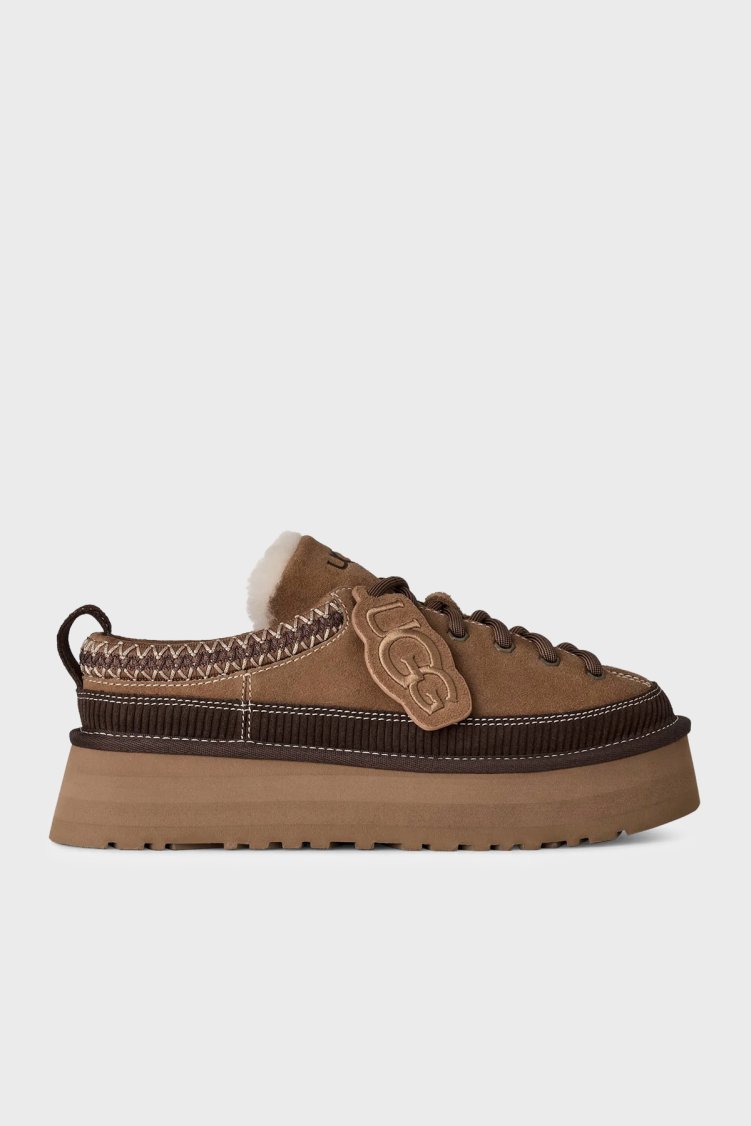 Ugg W Heritage Lace-Up Logolu Süet Bağcıklı Kadın Terlik 1180361 Taba - UGG