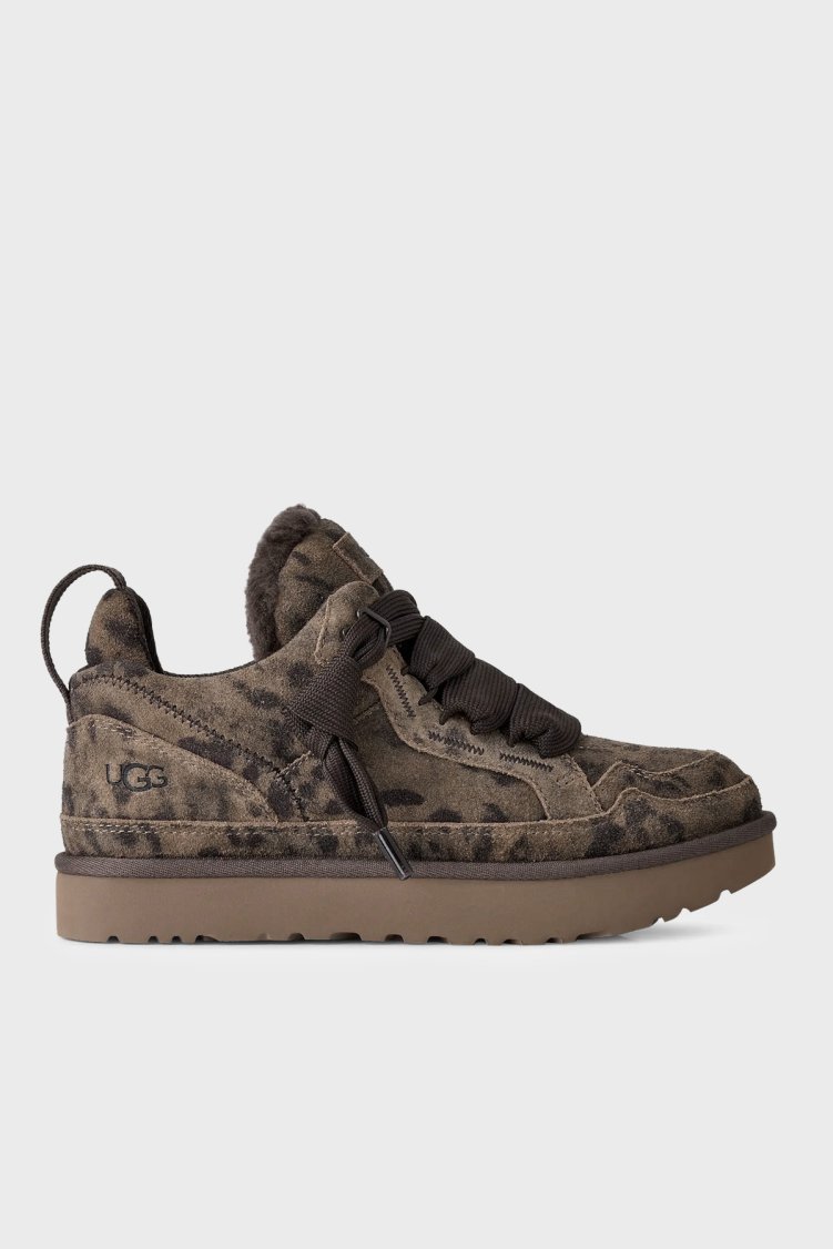 Ugg W Lowmel Spotted Leopar Desenli Süet Sneaker Kadın Ayakkabı 1187485 Kahve - UGG