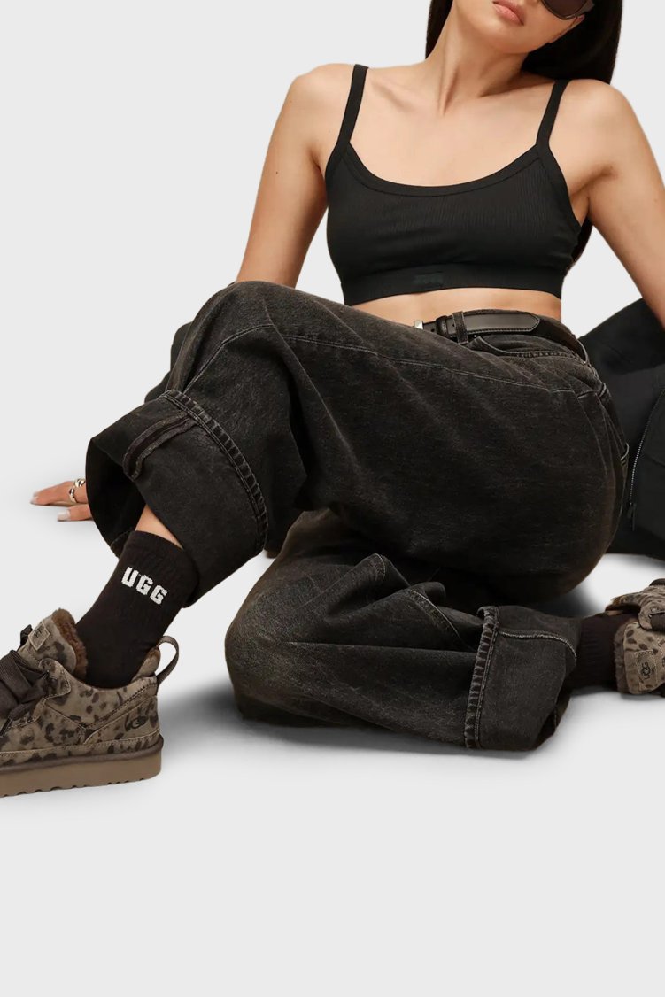 Ugg W Lowmel Spotted Leopar Desenli Süet Sneaker Kadın Ayakkabı 1187485 Kahve - UGG (1)