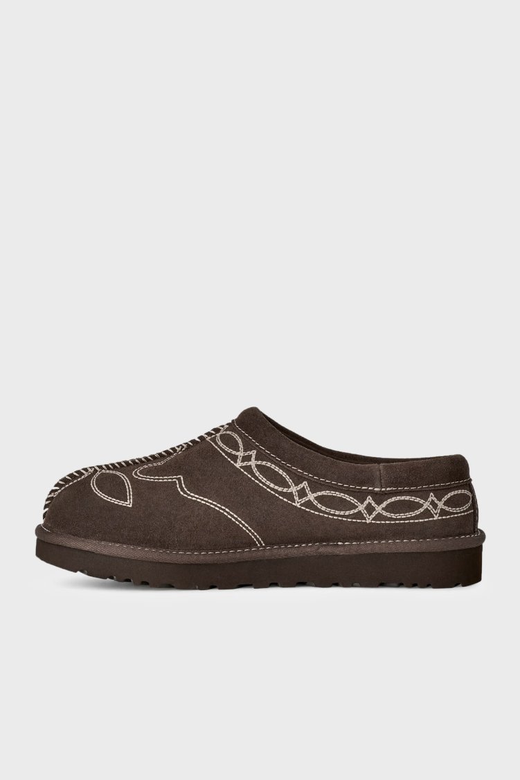 Ugg W Tasman Western Nakışlı Süet Kadın Terlik 1182251 Kahve - UGG (1)