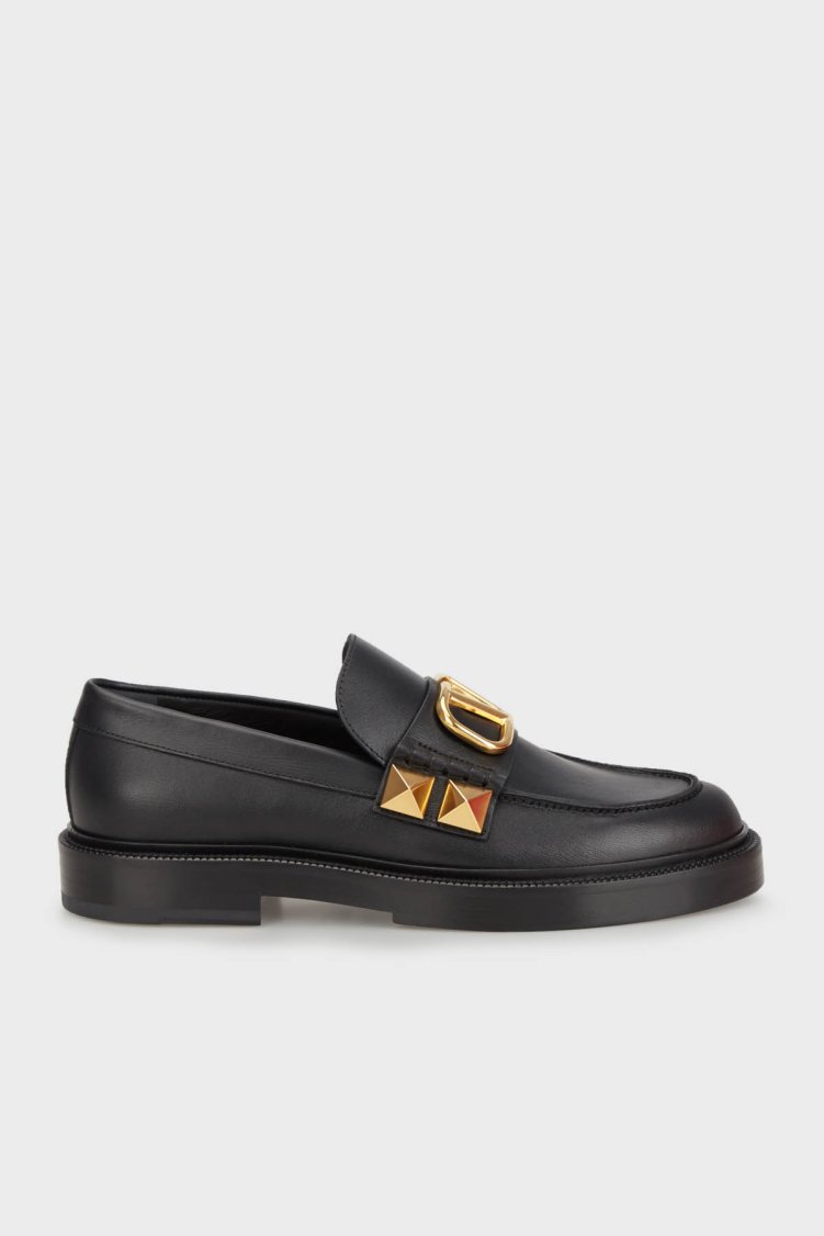 Valentino Garavani Hakiki Deri Loafer Erkek Ayakkabı 4Y2S0F09 ELI 0NO SİYAH - Valentino Garavani