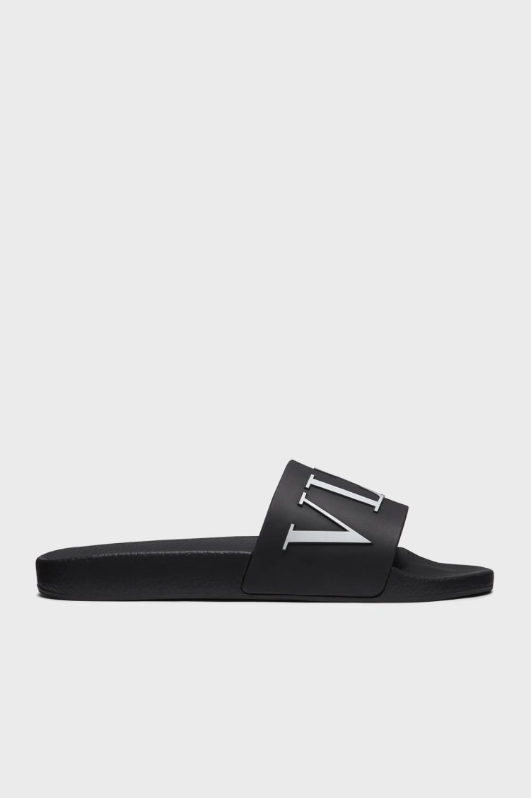 Valentino Garavani Logo Kabartmalı Erkek Terlik XY2S0873SYE0NI SİYAH - Valentino Garavani