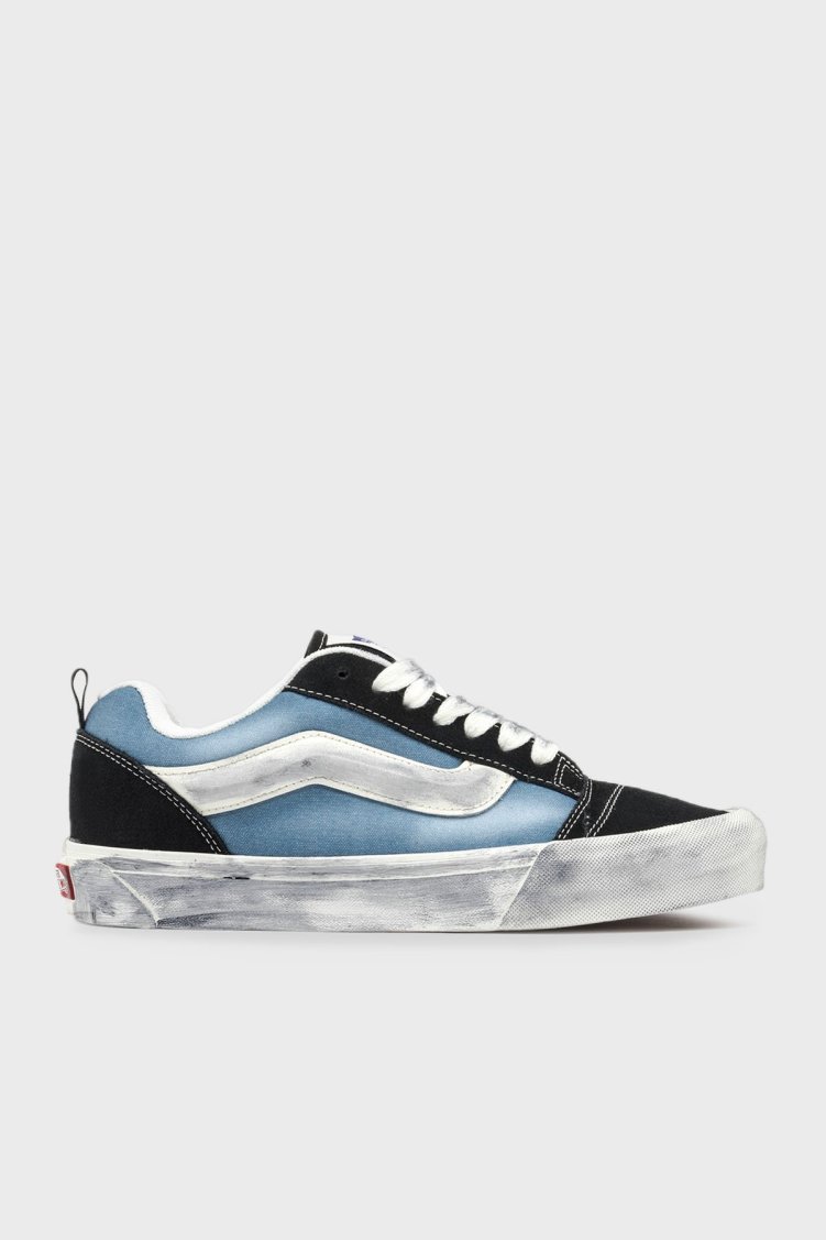 Vans Knu Skool Deri Süet Logolu Unisex Ayakkabı VN000CRPJCN1 SİYAH-MAVİ - Vans