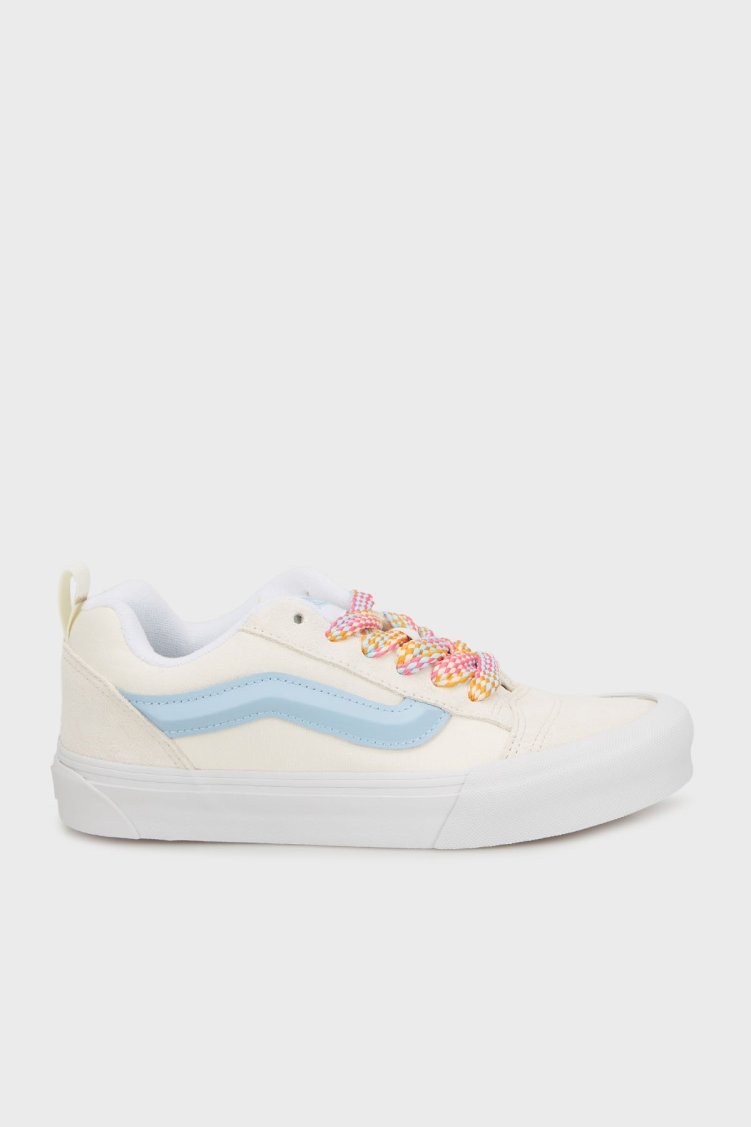 Vans Knu Skool Süet Logolu Sneaker Unisex Ayakkabı VN000D6ZZ5D1 KREM-MAVİ - Vans