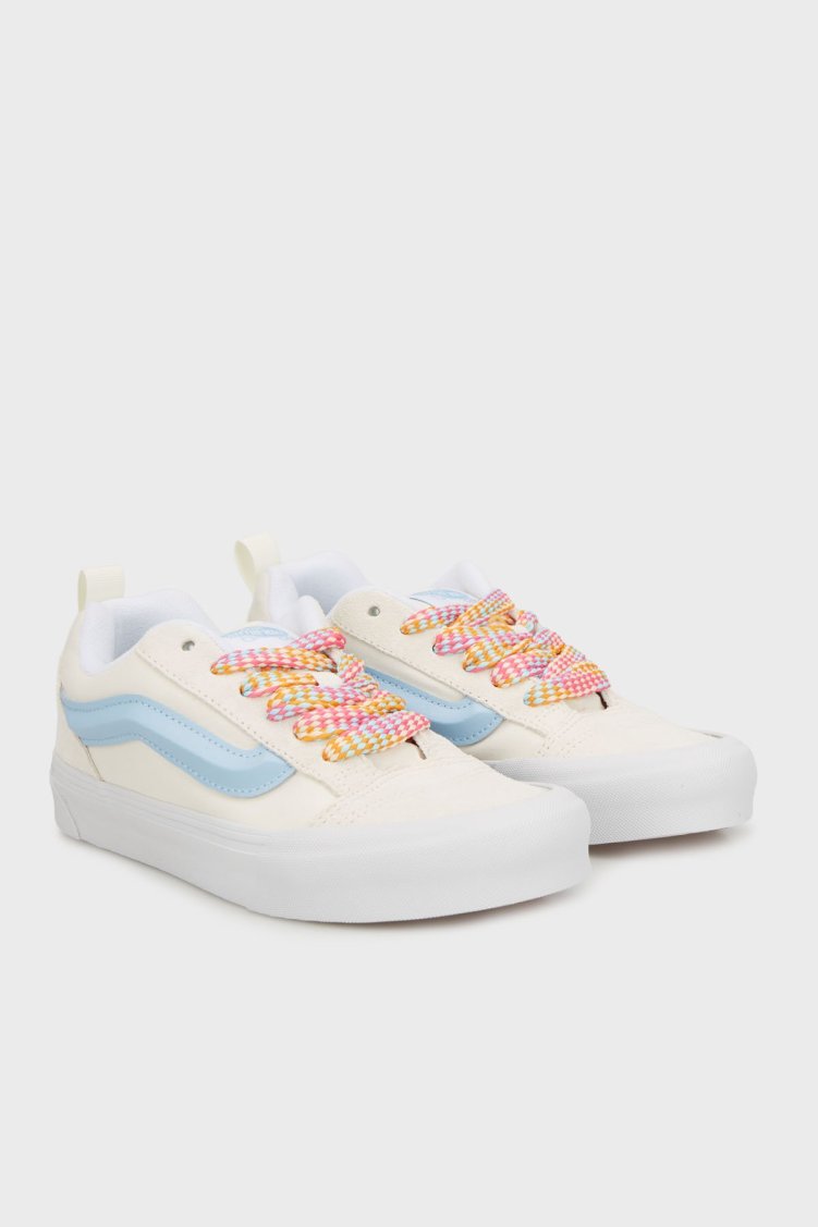 Vans Knu Skool Süet Logolu Sneaker Unisex Ayakkabı VN000D6ZZ5D1 KREM-MAVİ - Vans (1)