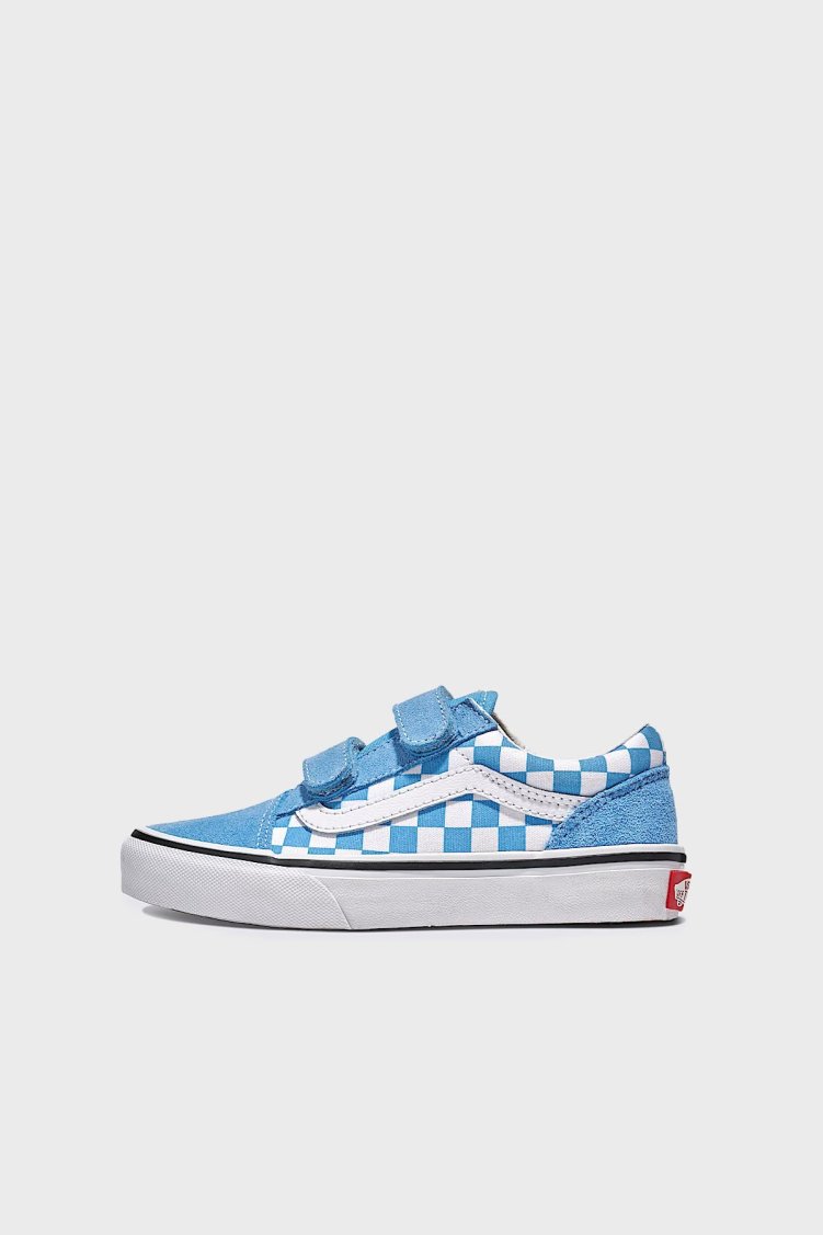 Vans Old Skool V Cırt Cırtlı Kanvas Sneaker Unisex Çocuk Ayakkabı VN000CYDE2W1 MAVİ-BEYAZ - Vans
