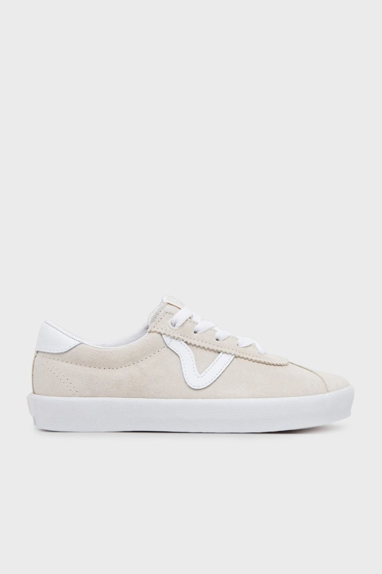 Vans Sport Low Logolu Deri Detaylı Süet Sneaker Unisex Ayakkabı VN000D1PDJR1 BEJ - Vans