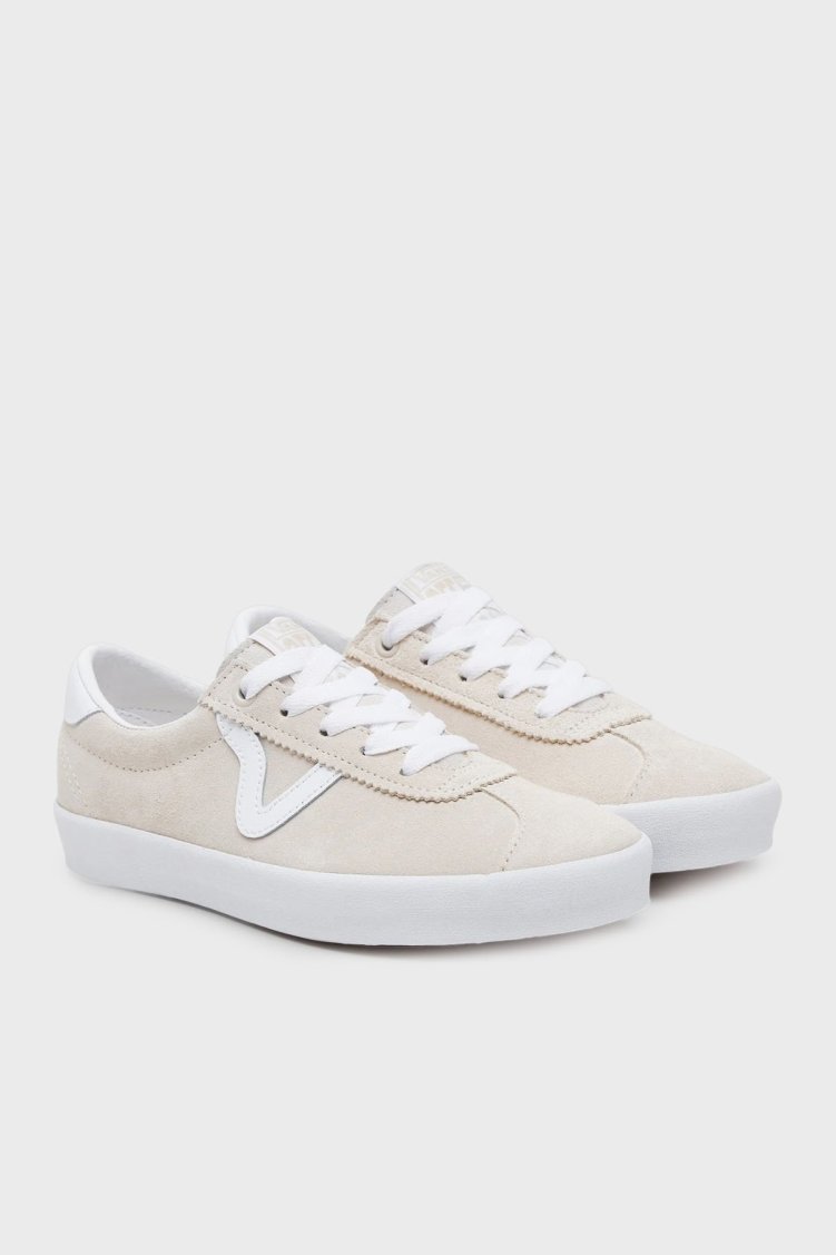 Vans Sport Low Logolu Deri Detaylı Süet Sneaker Unisex Ayakkabı VN000D1PDJR1 BEJ - Vans (1)