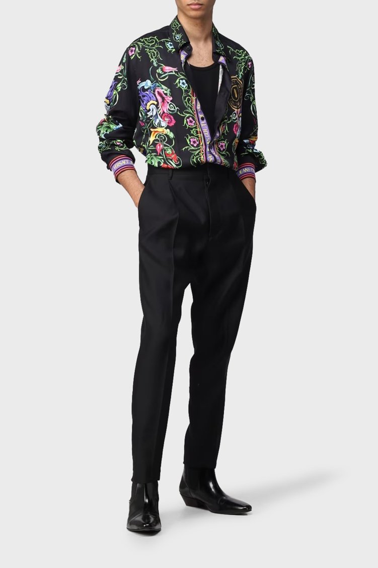 Versace Jeans Couture Desenli Loose Fit Erkek Gömlek 74GAL2RG NS213 G89 SİYAH - Versace Jeans Couture (1)