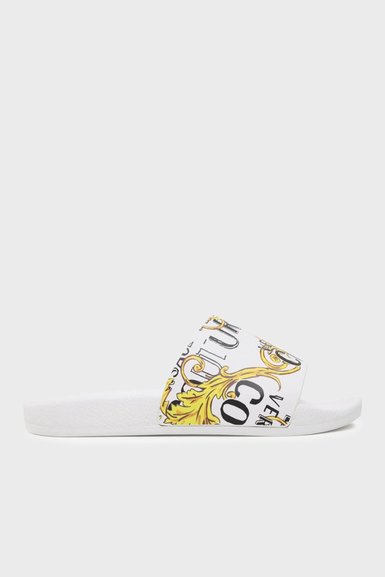 Versace Jeans Couture Logolu Kadın Terlik 74VA3SQ3 ZS631 G03 BEYAZ - Versace Jeans Couture
