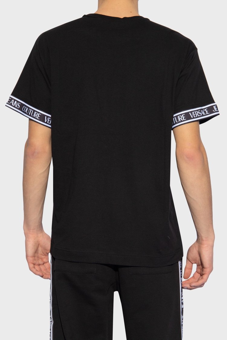 Versace Jeans Couture Logolu Bisiklet Yaka Pamuklu Regular Fit Erkek T Shirt 76GAHC06 CJ01C 899 SİYAH - Versace Jeans Couture (1)