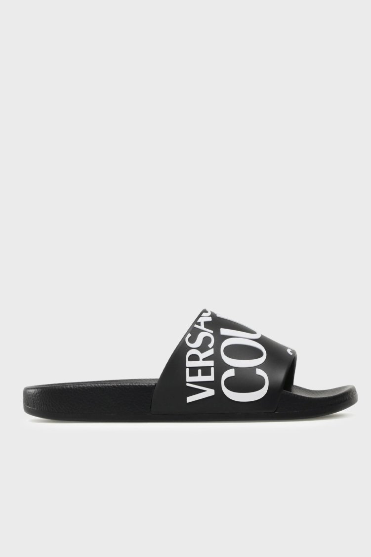 Versace Jeans Couture Logolu Erkek Terlik 74YA3SQ1 71352 899 SİYAH - Versace Jeans Couture