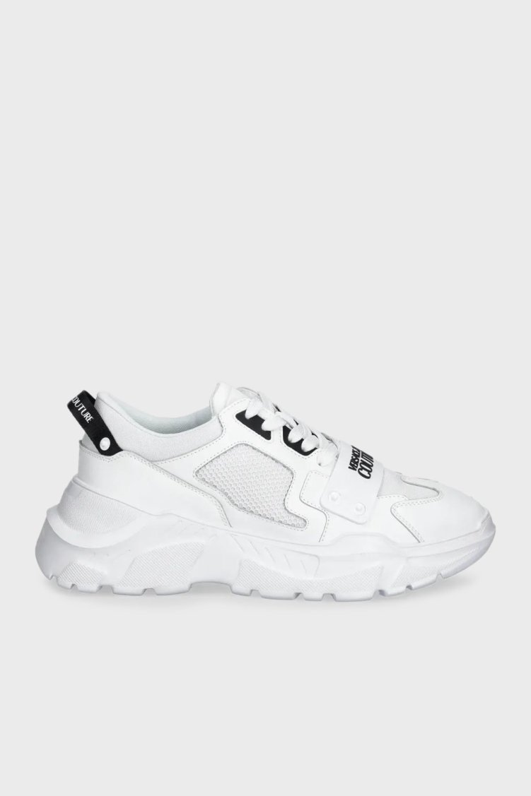 Versace Jeans Couture Logolu Kalın Taban Sneaker Erkek Ayakkabı 78YA3SC4 ZSC55 003 BEYAZ - Versace Jeans Couture