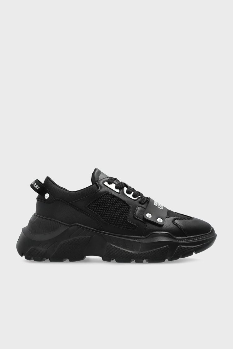 Versace Jeans Couture Logolu Kalın Taban Sneaker Erkek Ayakkabı 78YA3SC4 ZSC55 899 SİYAH - Versace Jeans Couture
