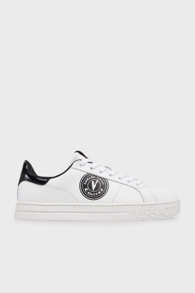 Versace Jeans Couture Logolu Kalın Taban Sneaker Erkek Ayakkabı 78YA3SK1 ZPB01 003 BEYAZ - Versace Jeans Couture