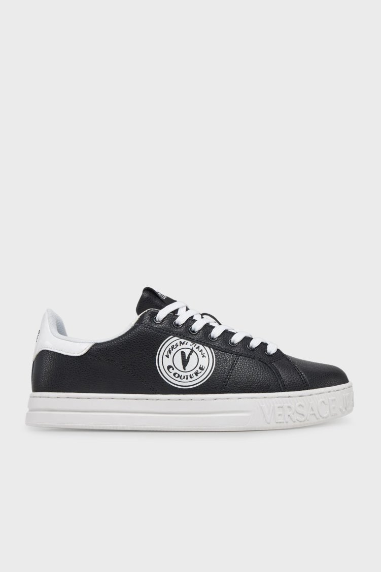 Versace Jeans Couture Logolu Kalın Taban Sneaker Erkek Ayakkabı 78YA3SK1 ZPB01 899 SİYAH - Versace Jeans Couture