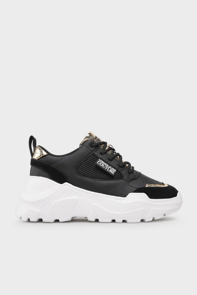 Versace Jeans Couture Logolu Sneaker Kadın Ayakkabı 76VA3SC2 ZPA47 G89 SİYAH - Versace Jeans Couture