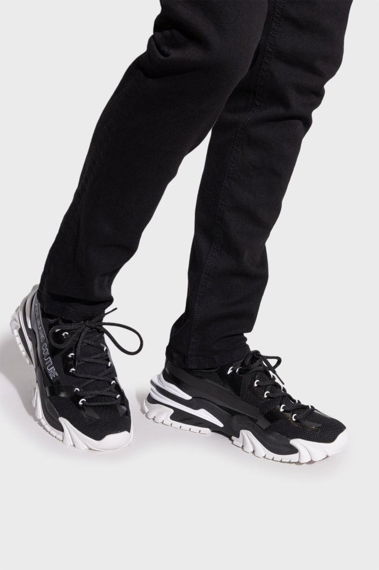 Versace Jeans Couture Logolu Tırtıklı Kalın Taban Sneaker Erkek Ayakkabı 78YA3SI8 ZSC58 899 SİYAH - Versace Jeans Couture (1)