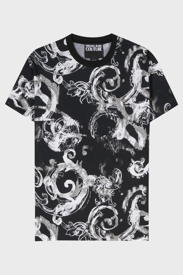 Versace Jeans Couture Pamuklu Slim Fit Bisiklet Yaka Erkek T Shirt 76GAH6S0 JS287 899 SİYAH - Versace Jeans Couture (1)