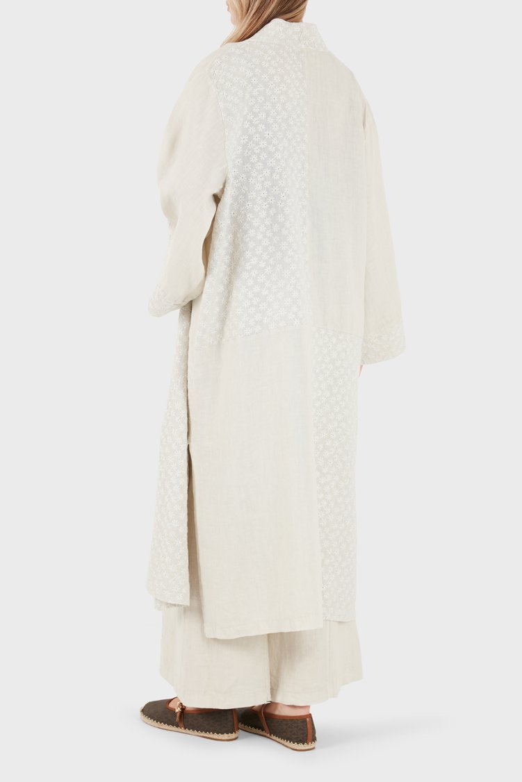 Via Dante % 100 Keten Brode İşlemeli Kadın Kimono 69912196 TAŞ - Via Dante (1)