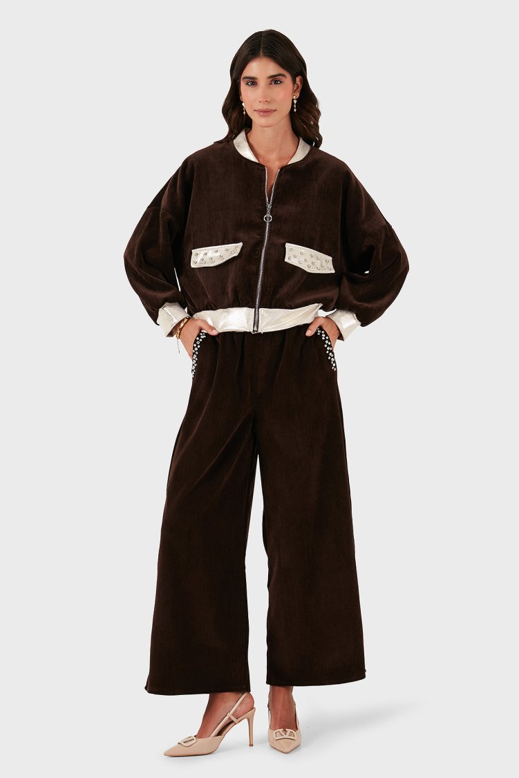 Via Dante Oversize Fit Kolej Yaka Fermuarlı Kadın Ceket 69143940 KAHVE - Via Dante (1)